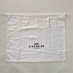 Coach White Drawstring Dust Bag with Black Logo